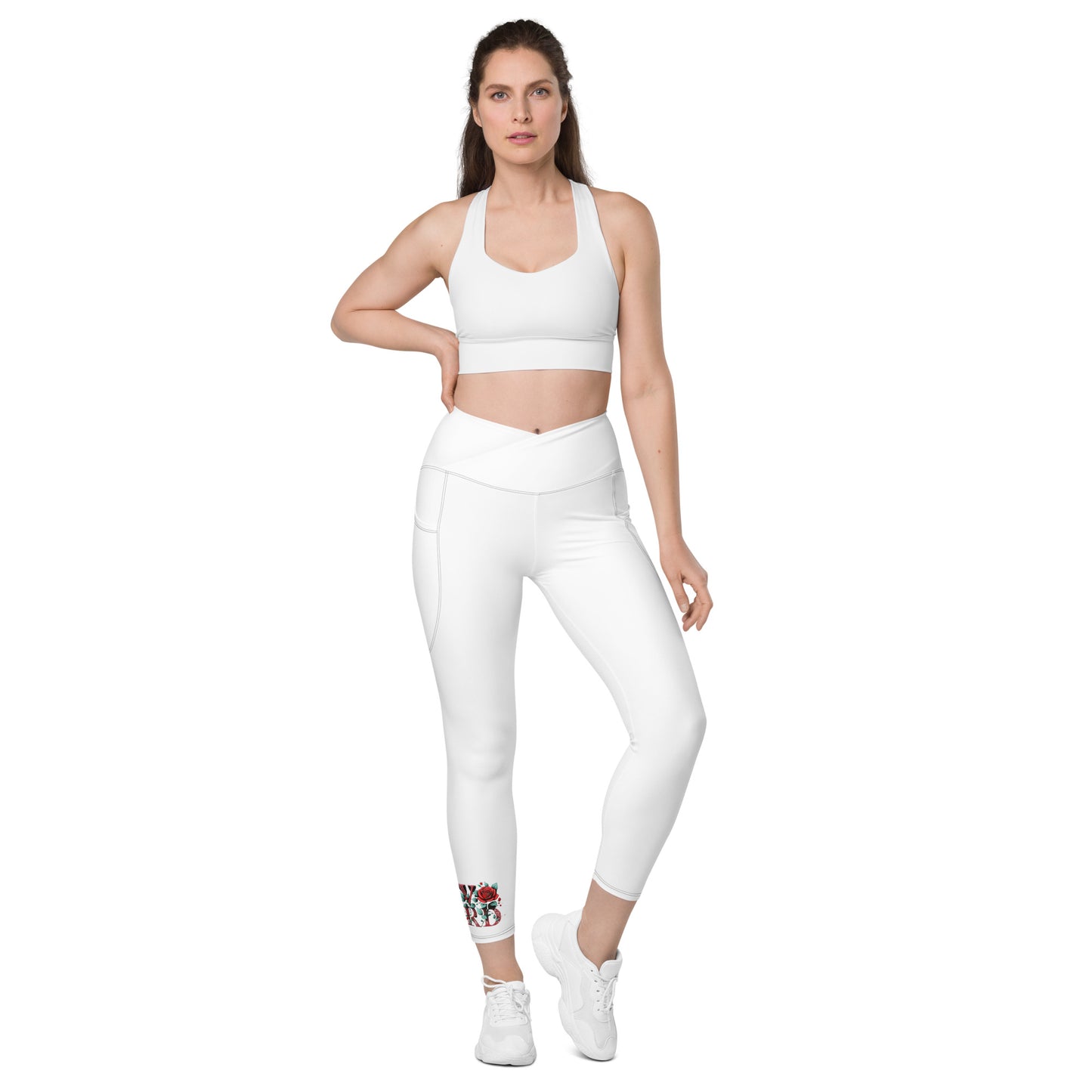 Crossover leggings with pockets